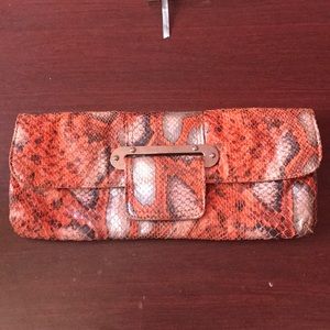 Orange/Silver Skin Colored Clutch